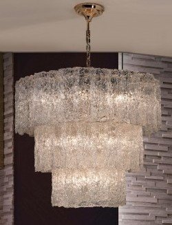 18 Light Moulded Glass Chandelier