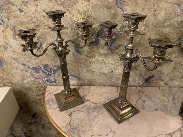 Pair Of 3 Arm Candelabras