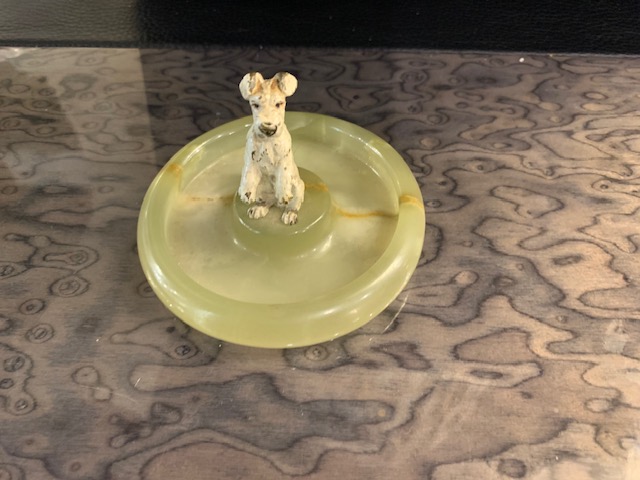 Vienesse Bronze Dog On Onyx Stand