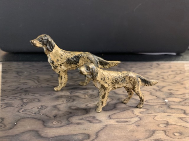 Pair Of Viennese Bronze Spaniel Dogs