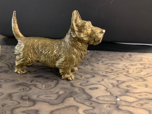 Viennese Bronze Scottish Terrier Dog Statue