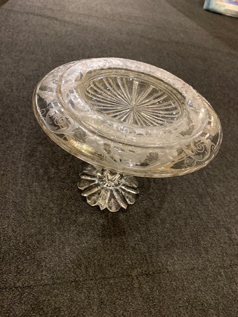 Bohemian Deep Cut Crystal Tazza With Lid